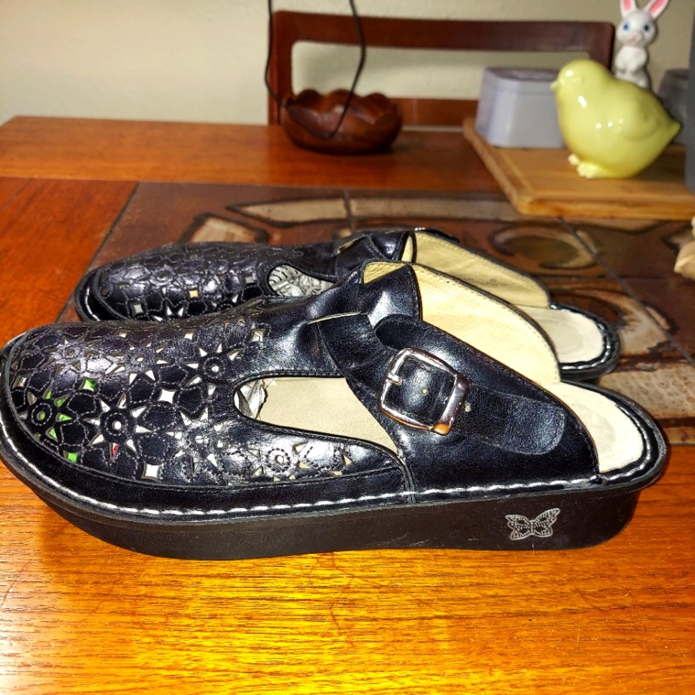 Alegria Black Mules Mary Janes Leather 11.5 Work School